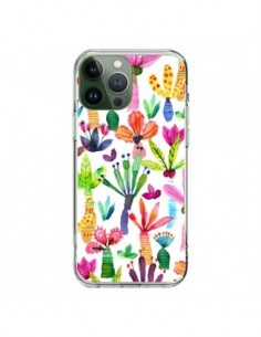 Cover iPhone 13 Pro Max Overlapped Watercolor Dots Fiori...