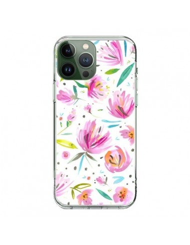 iPhone 13 Pro Max Case Painterly Waterolor Texture Flowers - Ninola Design