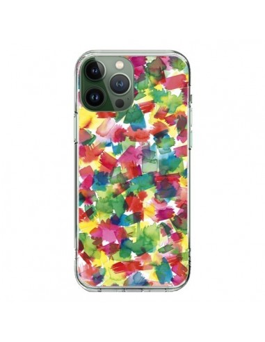 Coque iPhone 13 Pro Max Speckled Watercolor Blue - Ninola Design