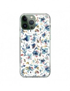 iPhone 13 Pro Max Case Watery Hibiscus Blue - Ninola Design