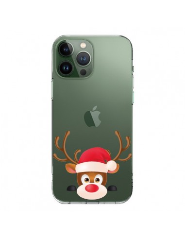 Coque iPhone 13 Pro Max Renne de Noël transparente - Nico