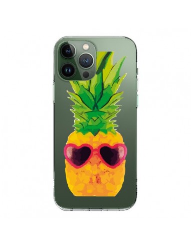 Coque iPhone 13 Pro Max Ananas Lunette en Cœur transparente