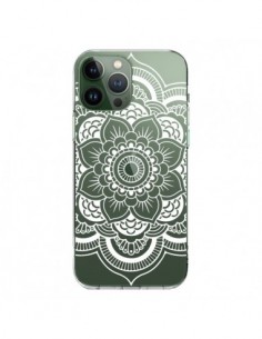 Coque iPhone 13 Pro Max Mandala Blanc Azteque...