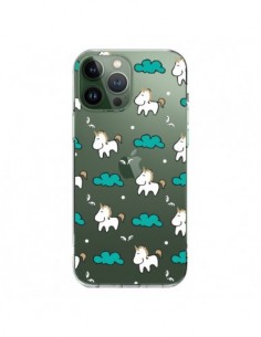 Coque iPhone 13 Pro Max Licorne et Nuages Transparente -...