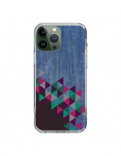 Coque iPhone 13 Pro Max Wood Bois Azteque Triangles...