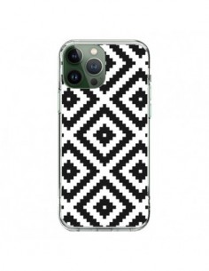Cover iPhone 13 Pro Max Diamanti Motivi Bianco e Nero -...