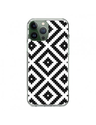 Coque iPhone 13 Pro Max Diamond Chevron Black and White - Pura Vida