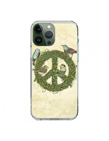 Cover iPhone 13 Pro Max Peace and Love Natura Uccelli - Rachel Caldwell