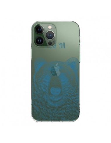 Cover iPhone 13 Pro Max I Love You Orso Trasparente - Rachel Caldwell