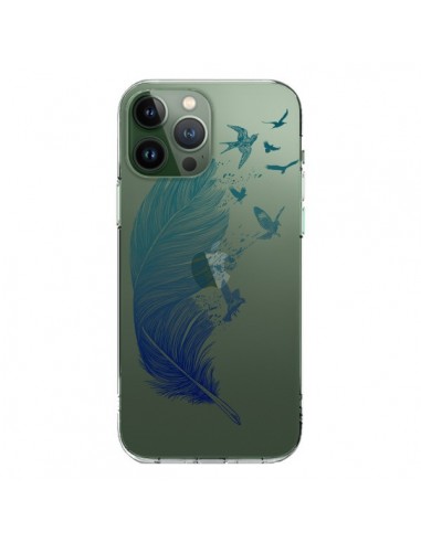 Coque iPhone 13 Pro Max Plume Feather Fly Away Transparente - Rachel Caldwell