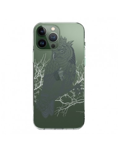 Coque iPhone 13 Pro Max Owl King Chouette Hibou Roi Transparente - Rachel Caldwell