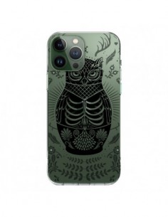Cover iPhone 13 Pro Max Owl Gufo Scheletro Trasparente -...