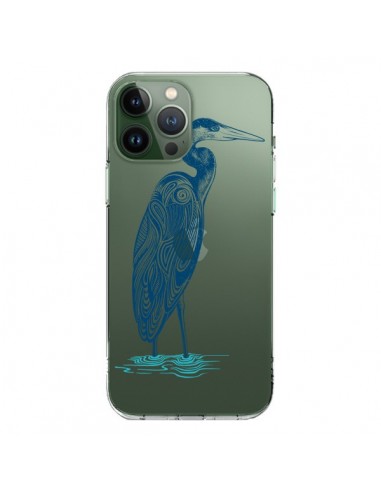 Coque iPhone 13 Pro Max Heron Blue Oiseau Transparente - Rachel Caldwell
