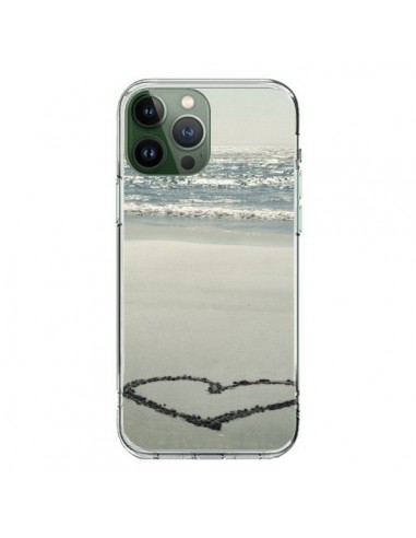 Coque iPhone 13 Pro Max Coeoeur Plage Beach Mer Sea Love Sable Sand - R Delean
