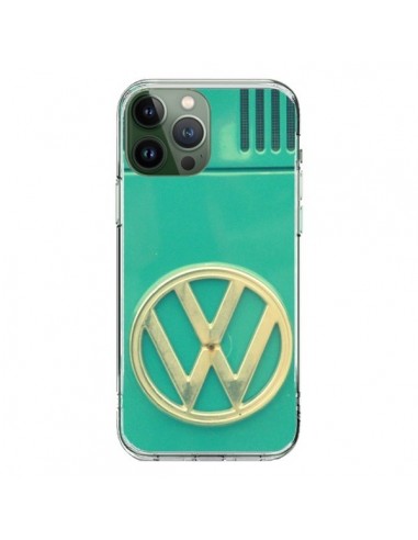 Coque iPhone 13 Pro Max Groovy Van Hippie VW Bleu - R Delean