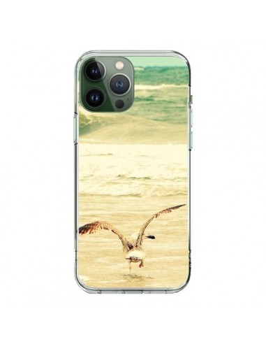 Coque iPhone 13 Pro Max Mouette Mer Ocean Sable Plage Paysage - R Delean