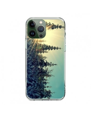 iPhone 13 Pro Max Case Landscape Winter Snow Mountains Ski Firs tree - R Delean