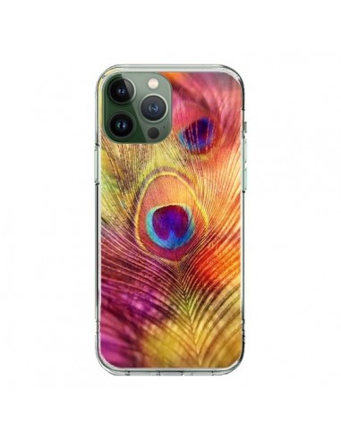 Coque iPhone 13 Pro Max Plume de Paon Multicolore - Sylvia Cook