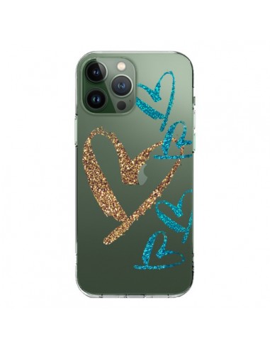 Coque iPhone 13 Pro Max Coeurs Heart Love Amour Transparente - Sylvia Cook