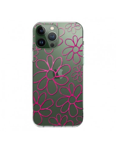 Coque iPhone 13 Pro Max Flower Garden Pink Fleur Transparente - Sylvia Cook