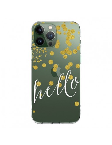 Coque iPhone 13 Pro Max Hello, Bonjour Transparente - Sylvia Cook