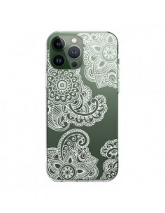 Cover iPhone 13 Pro Max Lacey Paisley Mandala Bianco...