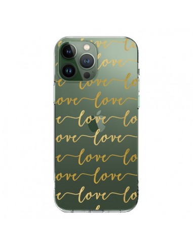 Coque iPhone 13 Pro Max Love Amour Repeating Transparente - Sylvia Cook