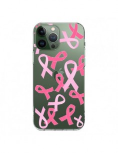 Cover iPhone 13 Pro Max Nastri Rosa Trasparente - Sylvia...