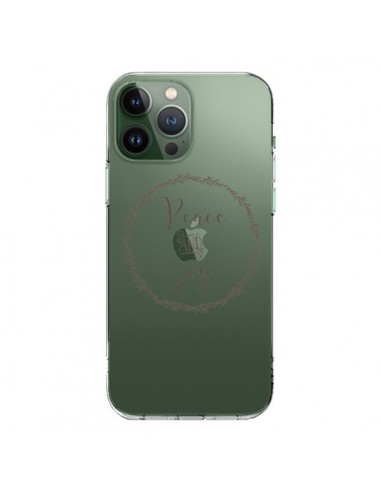 Coque iPhone 13 Pro Max Peace and Joy, Paix et Joie Transparente - Sylvia Cook