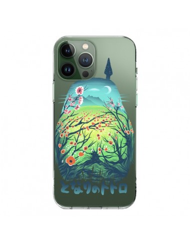 Coque iPhone 13 Pro Max Totoro Manga Flower Transparente - Victor Vercesi