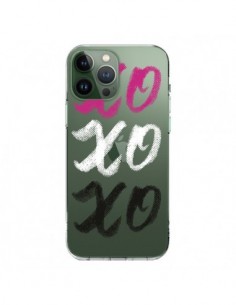 Coque iPhone 13 Pro Max XoXo Rose Blanc Noir Transparente...