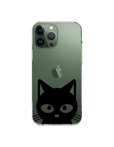Coque iPhone 13 Pro Max Tête Chat Noir Cat Transparente - Yohan B.