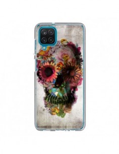 Coque Samsung Galaxy A12 et M12 Skull Flower Tête de Mort...