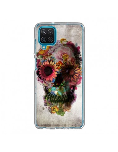 Coque Samsung Galaxy A12 et M12 Skull Flower Tête de Mort - Ali Gulec