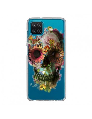Coque Samsung Galaxy A12 et M12 Skull Flower Tête de Mort Transparente - Ali Gulec