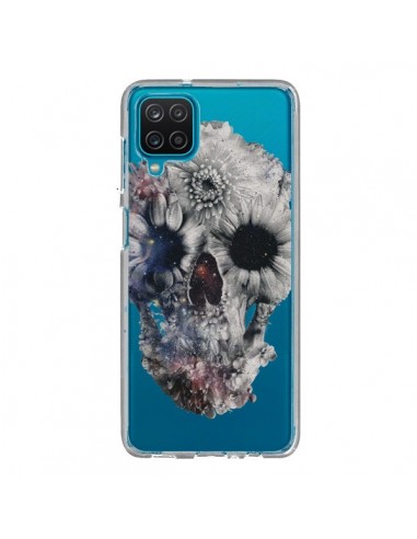 Coque Samsung Galaxy A12 et M12 Floral Skull Tête de Mort Transparente - Ali Gulec