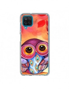 Coque Samsung Galaxy A12 et M12 Chouette Feuilles Automne...