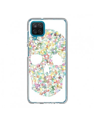 Coque Samsung Galaxy A12 et M12 Flower Skull Tête de Mort - AlekSia