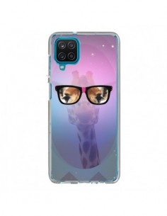 Coque Samsung Galaxy A12 et M12 Girafe Geek à Lunettes -...