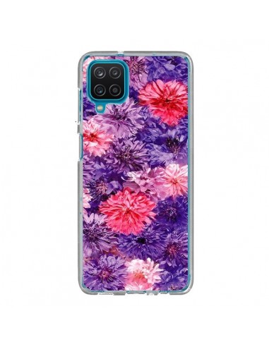 Coque Samsung Galaxy A12 et M12 Fleurs Violettes Flower Storm - Asano Yamazaki
