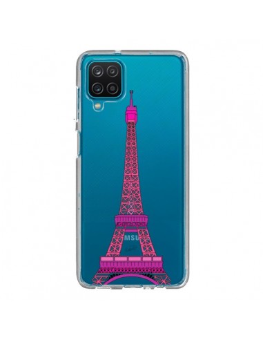Coque Samsung Galaxy A12 et M12 Tour Eiffel Rose Paris Transparente - Asano Yamazaki