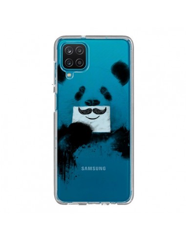 Coque Samsung Galaxy A12 et M12 Funny Panda Moustache Transparente - Balazs Solti