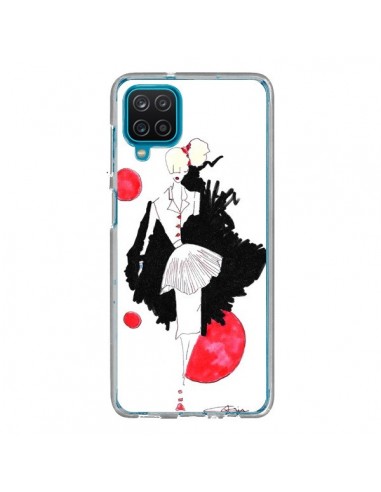 Coque Samsung Galaxy A12 et M12 Demoiselle Femme Fashion Mode Rouge - Cécile