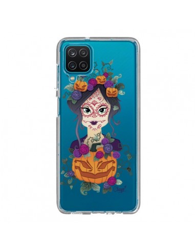 Coque Samsung Galaxy A12 et M12 Femme Closed Eyes Santa Muerte Transparente - Chapo