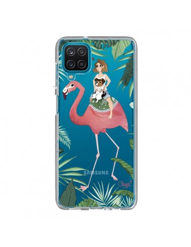 Coque Samsung Galaxy A12 et M12 Lolo Love Flamant Rose Chien Transparente - Chapo