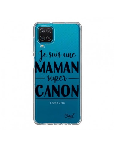 Coque Samsung Galaxy A12 et M12 Je suis une Maman super Canon Transparente - Chapo