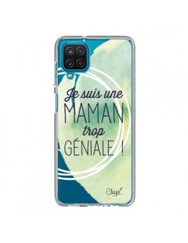 Coque Samsung Galaxy A12 et M12 Je suis une Maman trop Géniale Vert Transparente - Chapo