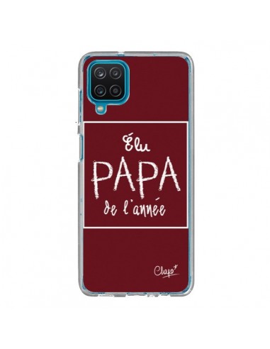 Coque Samsung Galaxy A12 et M12 Elu Papa de l'Année Rouge Bordeaux - Chapo