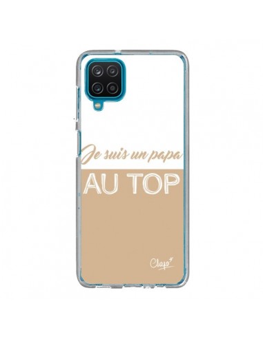 Coque Samsung Galaxy A12 et M12 Je suis un Papa au Top Beige - Chapo