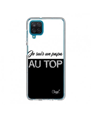 Coque Samsung Galaxy A12 et M12 Je suis un Papa au Top Noir - Chapo